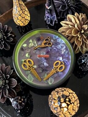 Hand crafted, Wicked Worthy Wax, Lets scissor 4 oz candle